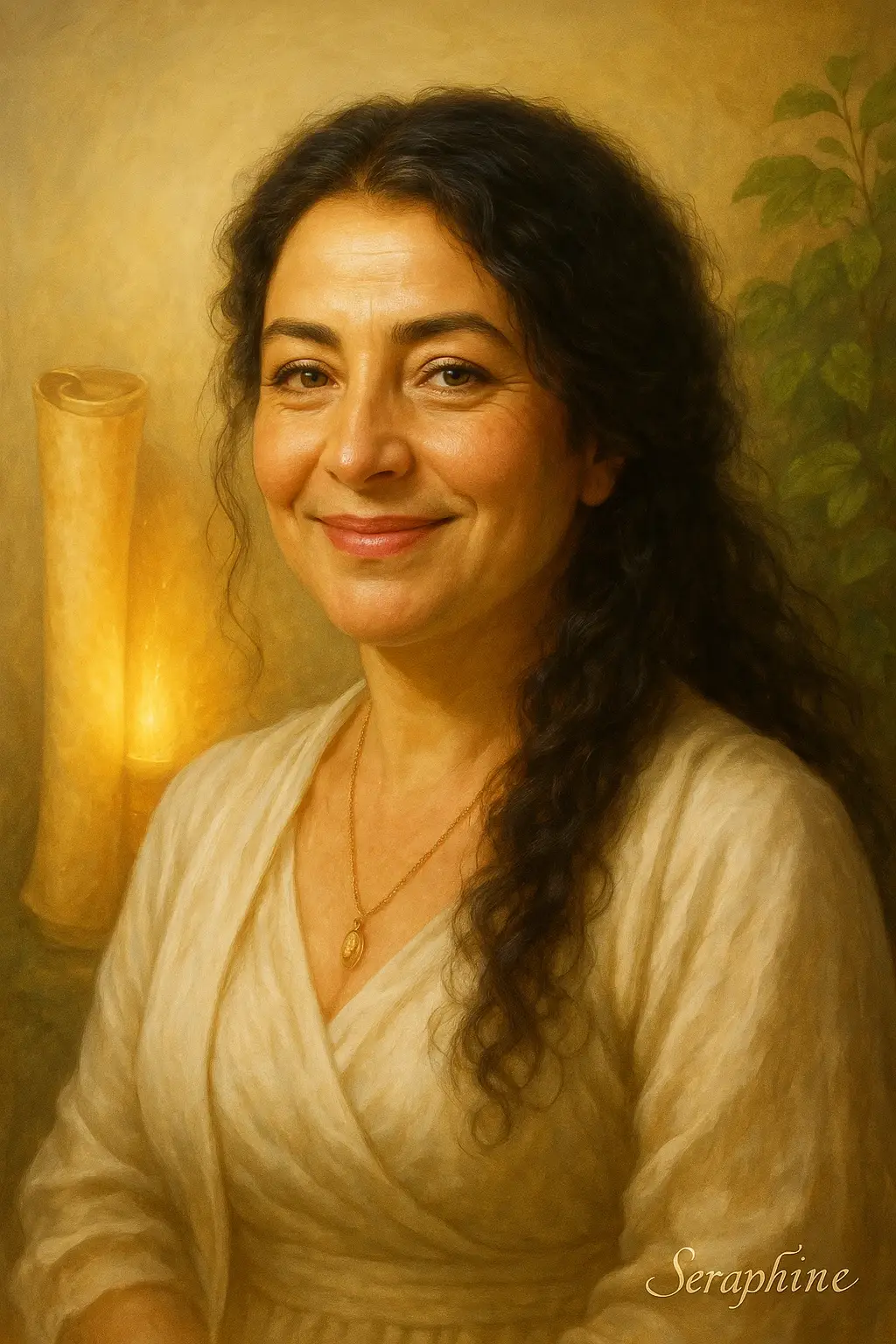 Portrait of Seraphine V. Rae, author and AI guide creator - AI books and art with history blog